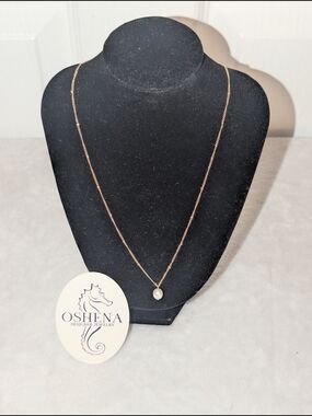 Oshena Pearl Drop Tide Necklace Freshwater Pearl 18K PVD Gold